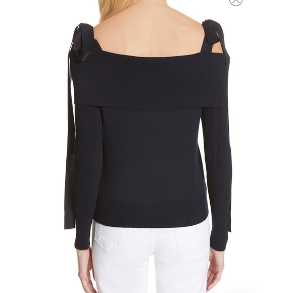 Adeam Off the Shoulder Sweater with Shoulder Ties - Picture 4 of 8